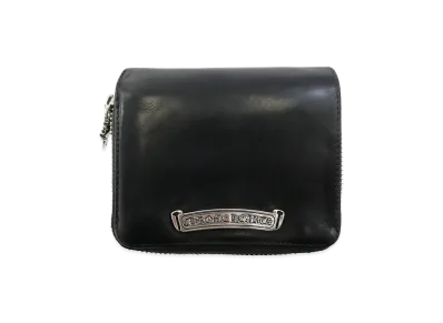 Chrome Hearts Square Zip Bill Leather Wallet "Black"