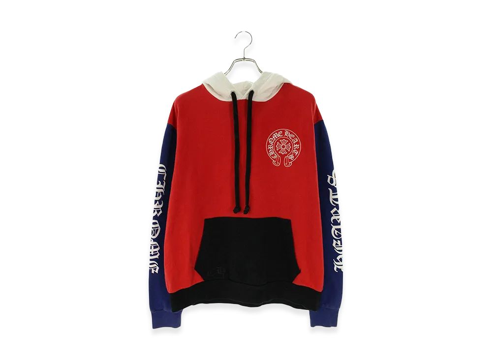 Chrome Hearts Matty Boy Tricolor Chomper Pullover Hoodie "Red/White/Blue"