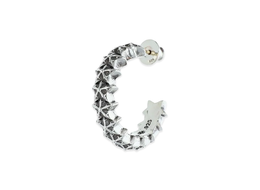 Chrome Hearts Star Band Hoop Earring "Silver"