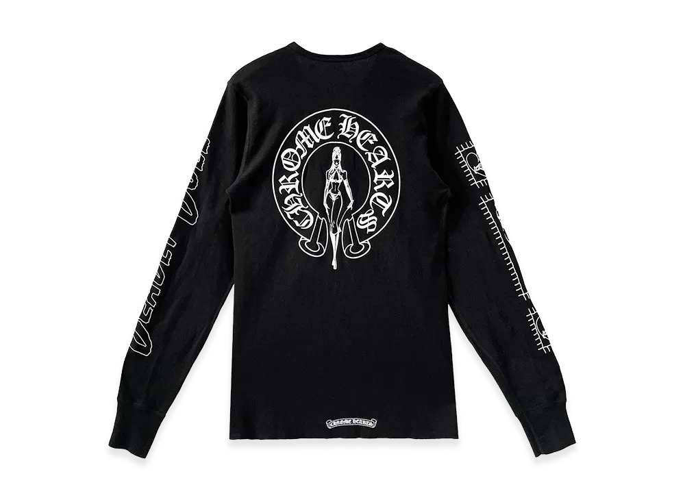 Chrome Hearts DEADLY DOLL VINE DAGGER Thermal L/S T-Shirt "Black"