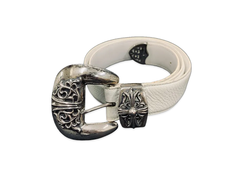 Chrome Hearts 3PC Leather Belt "White"