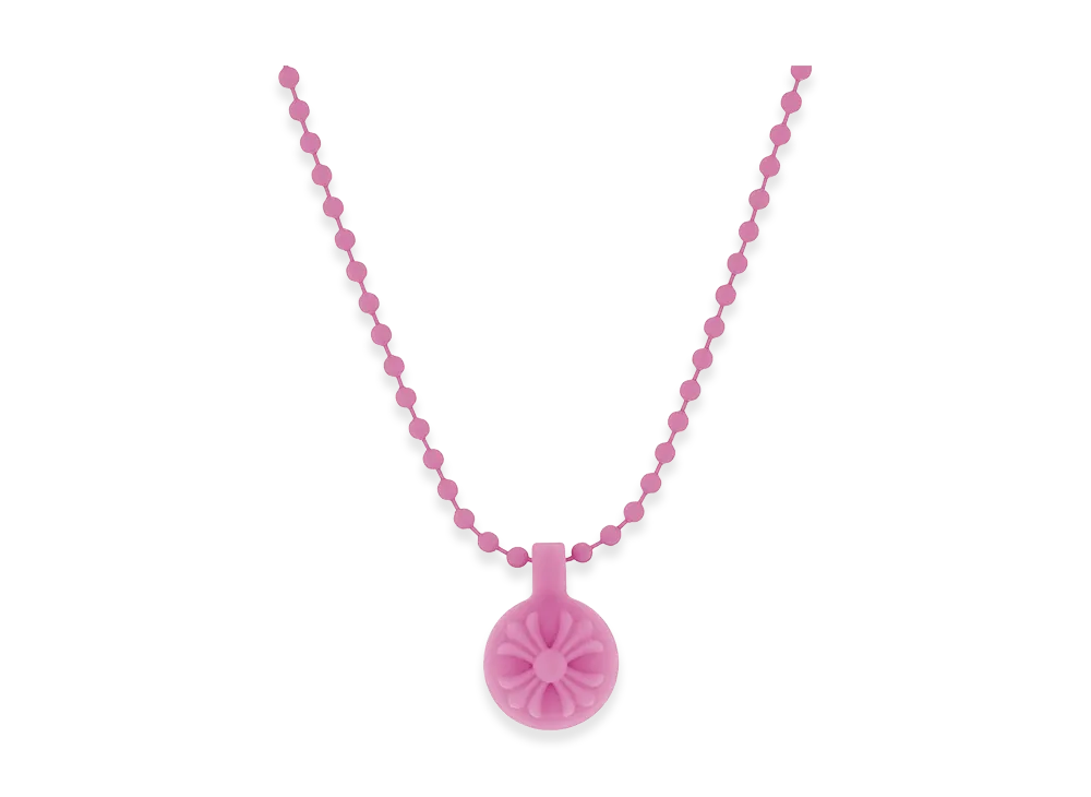 Chrome Hearts Rubber Crossball Silicon Necklace "Pink"