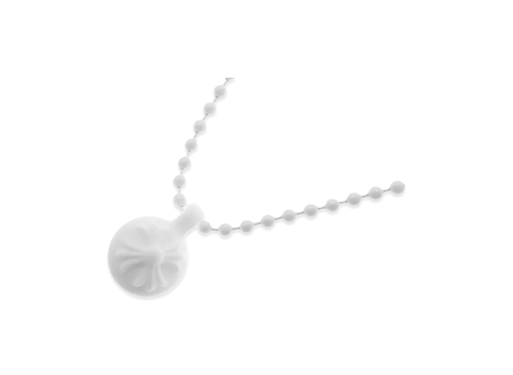 Chrome Hearts Rubber Crossball Silicon Necklace "White"