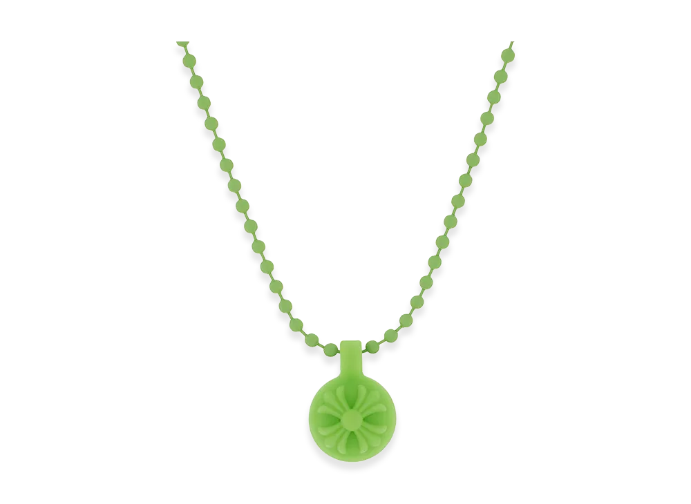 Chrome Hearts Rubber Crossball Silicon Necklace "Green"