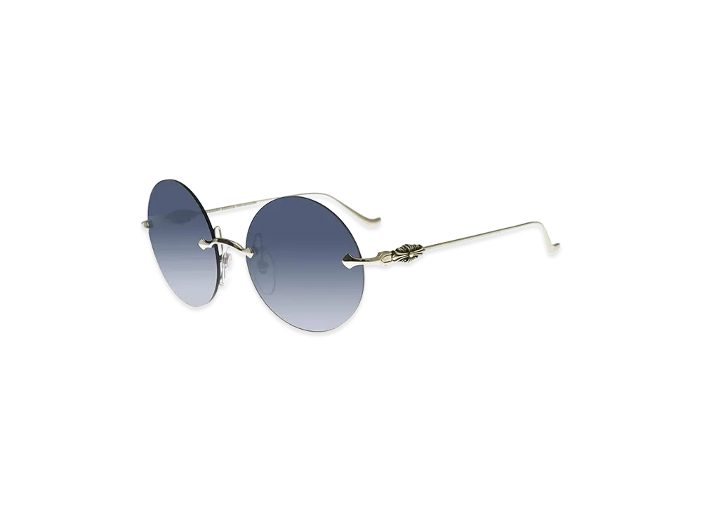 Chrome Hearts OVARYEASY II SHADED 55 18-134 Sunglasses "Silver/Blue"
