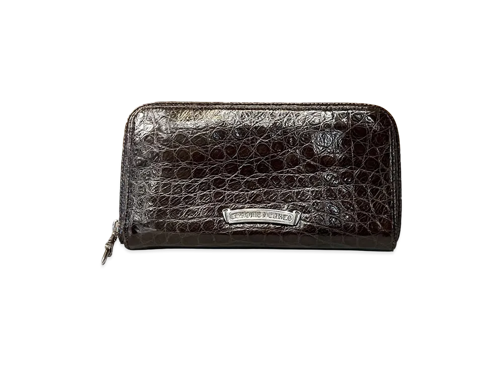 クロムハーツ REC F ZIP アリゲーター レザー ロングウォレット "ブラウン"