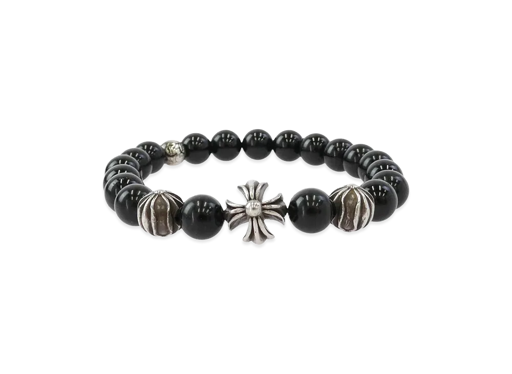 クロムハーツ 8mm 13 ビーズ ブレスレット "ブラック/シルバー"