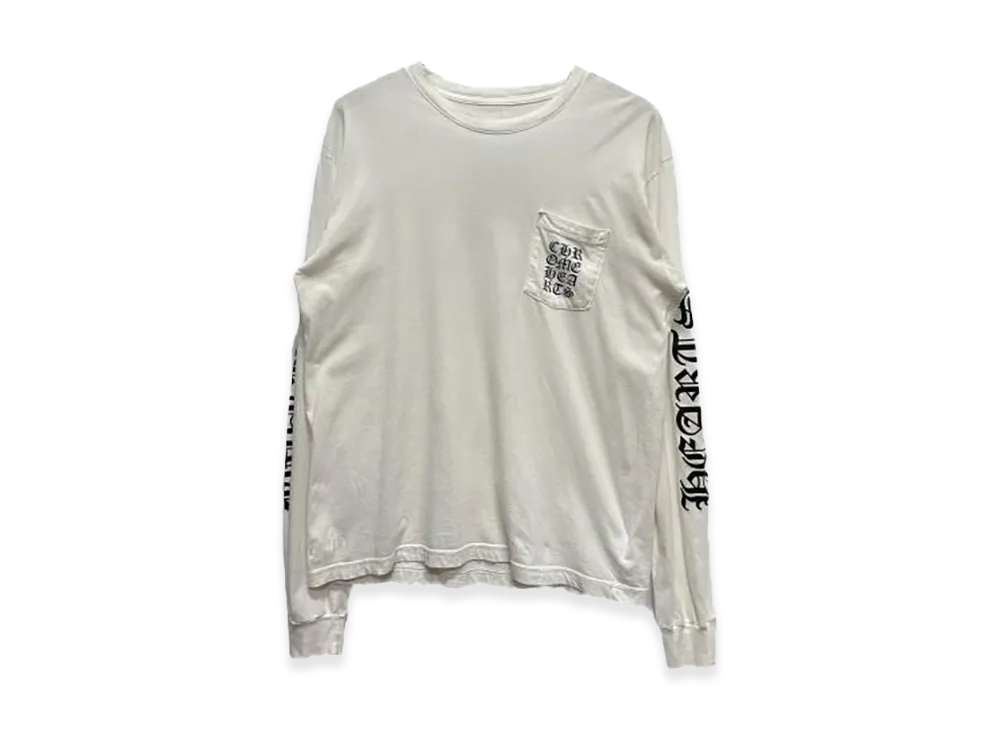 クロムハーツ ヴァーティカルロゴ ロングスリーブ Tシャツ "ホワイト"