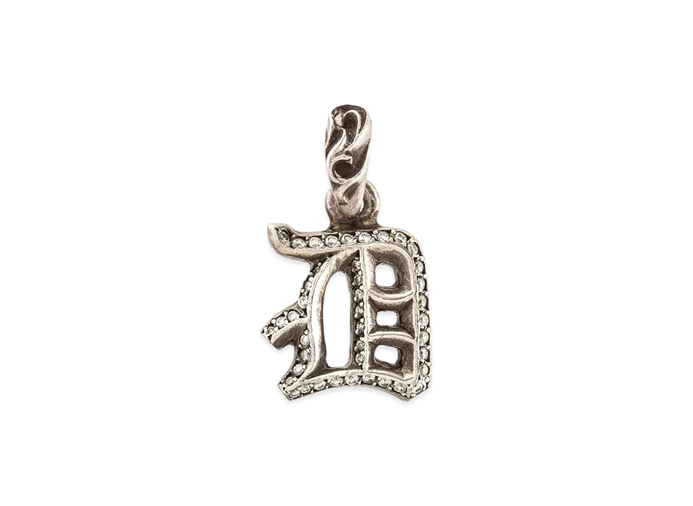 Chrome Hearts Diamond Alphabet Stack D Initial Charm "Silver"