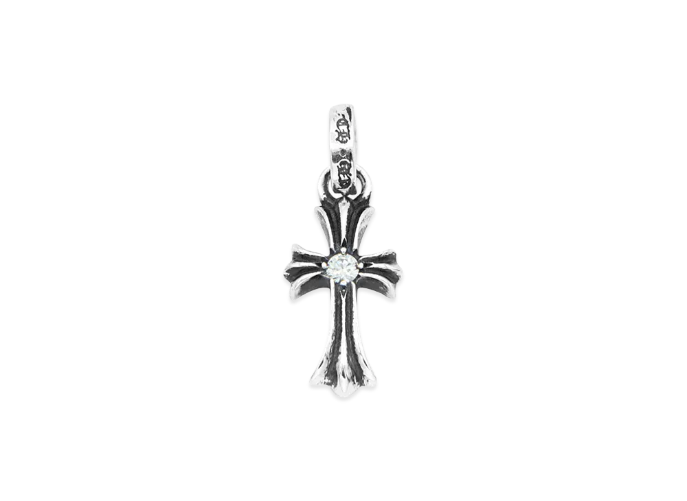 クロムハーツ CHクロスベビーファットチャーム ウィズ シングルダイヤモンド "シルバー"