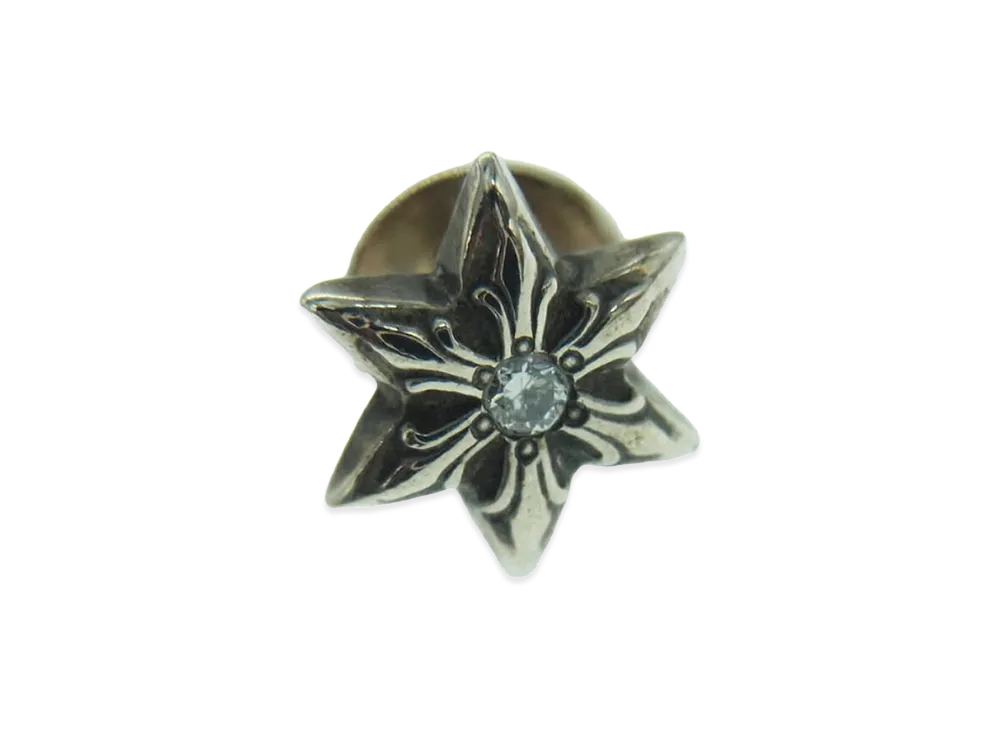 クロムハーツ スター スタッド 1ダイヤモンド ピアス "シルバー"