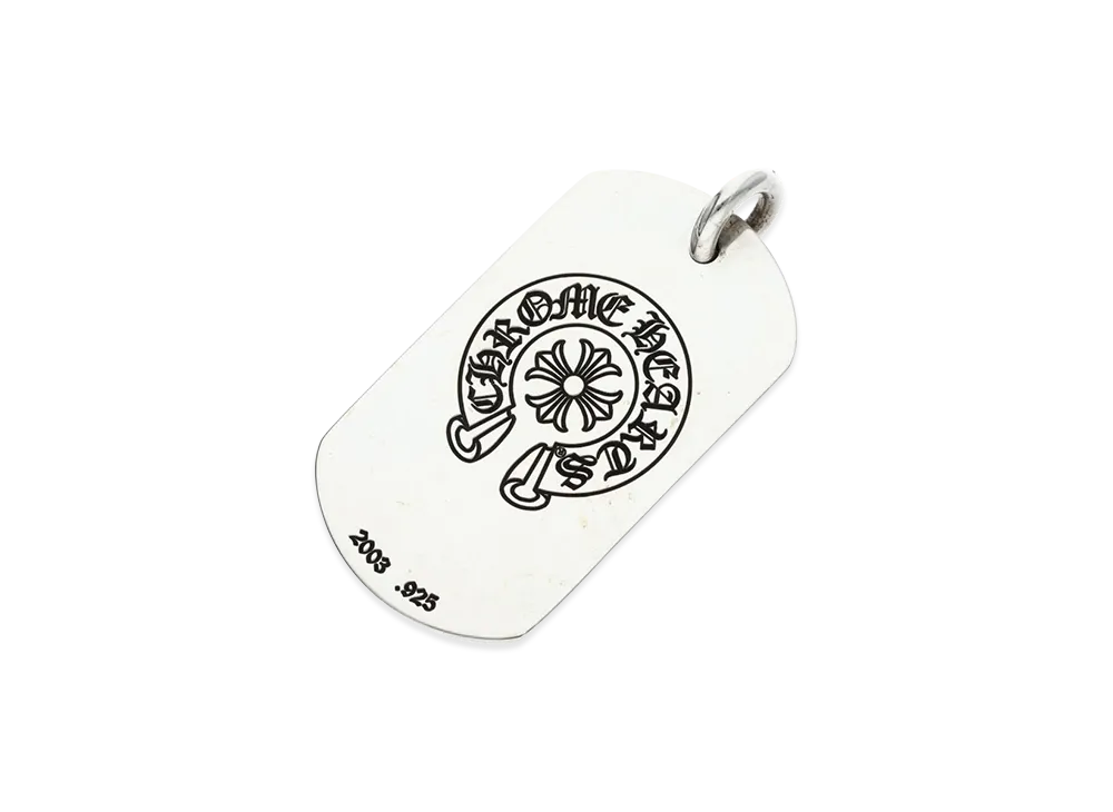 クロムハーツ x 氷室京介 ラージドッグタグ ネックレストップ "シルバー"