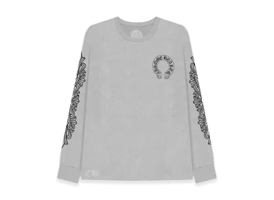 Chrome Hearts Horseshoe Floral Sleeve Waffle Thermal Shirt "Grey"