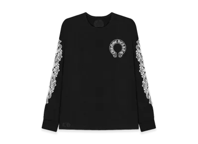 Chrome Hearts Horseshoe Floral Sleeve Waffle Thermal Shirt "Black"