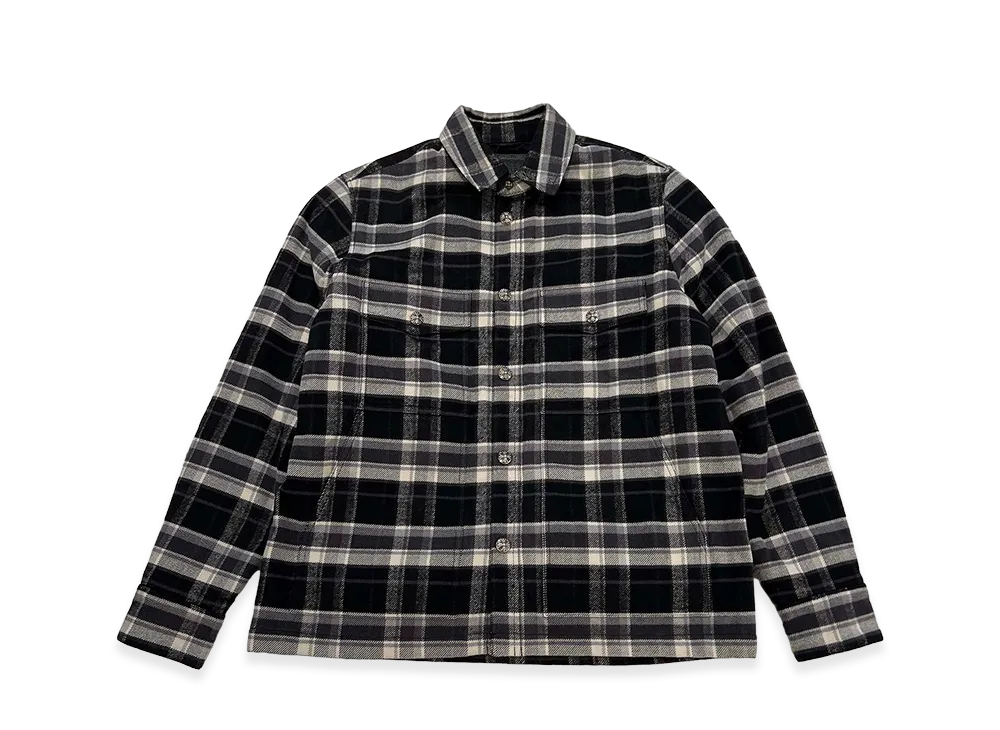 Chrome Hearts Y Not Cross Ball Button Check Shirt Jacket "Black"