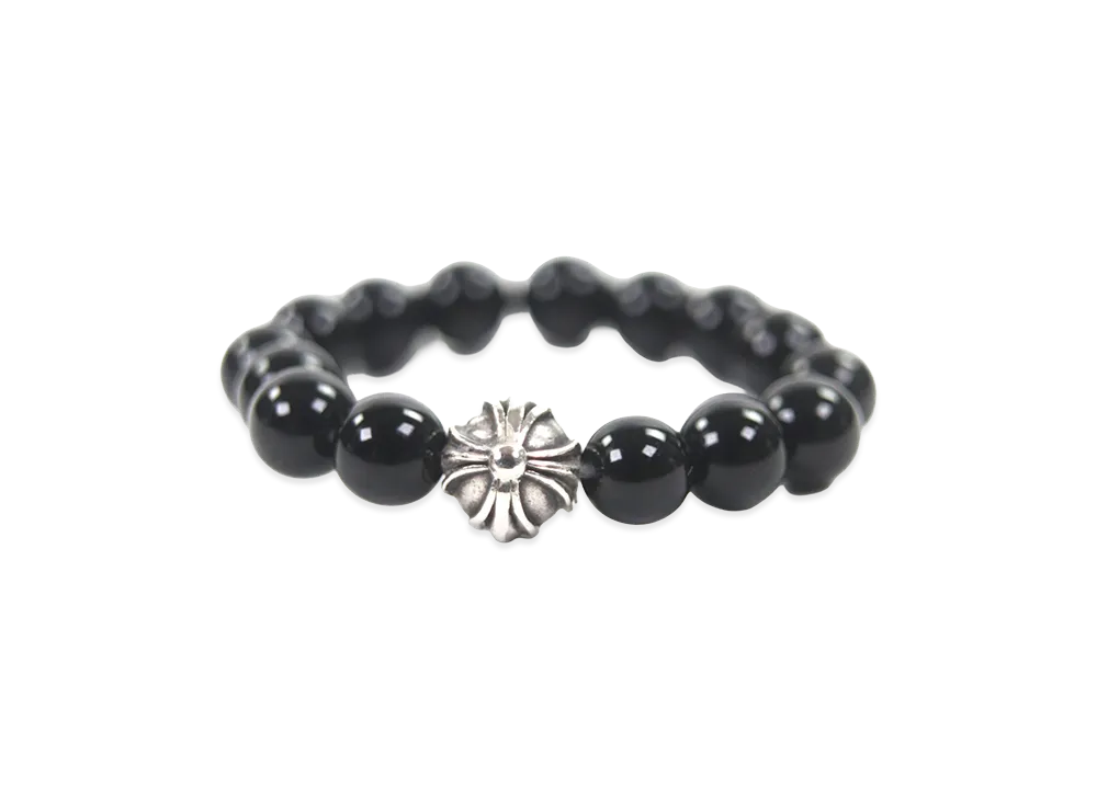 Chrome Hearts BEAD 925 Black Tourmaline Ring "Black/Silver"