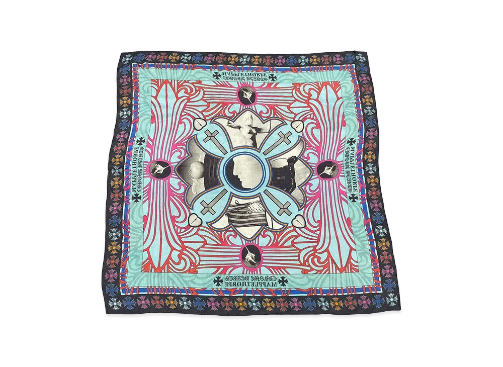 Chrome Hearts Mapplethorpe Silk Scarf "Blue"