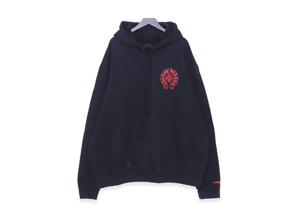 Chrome Hearts Back Horse Shoe Logo Glitter Print Hoodie Online Exclusive "Black/Red"