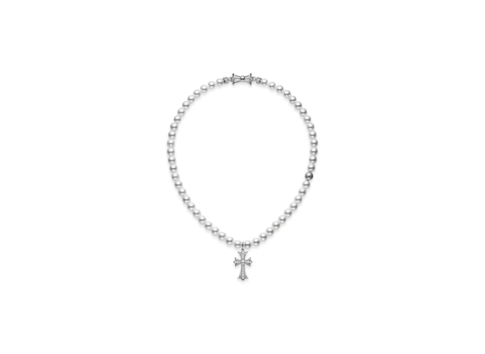 Chrome Hearts x MIKIMOTO Tiny Fat Necklace "White Gold"