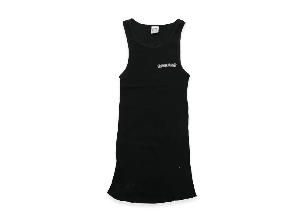 クロムハーツ スクロールラベルプリント リブ タンクトップ "ブラック"