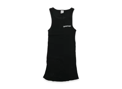 Chrome Hearts Scroll Label Print Rib Tank Top "Black"