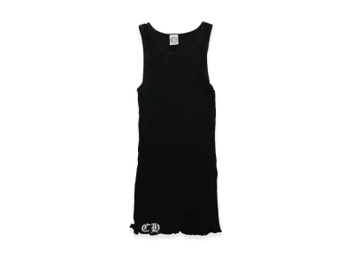 Chrome Hearts Scroll Label Print Rib Tank Top "Black/Red"
