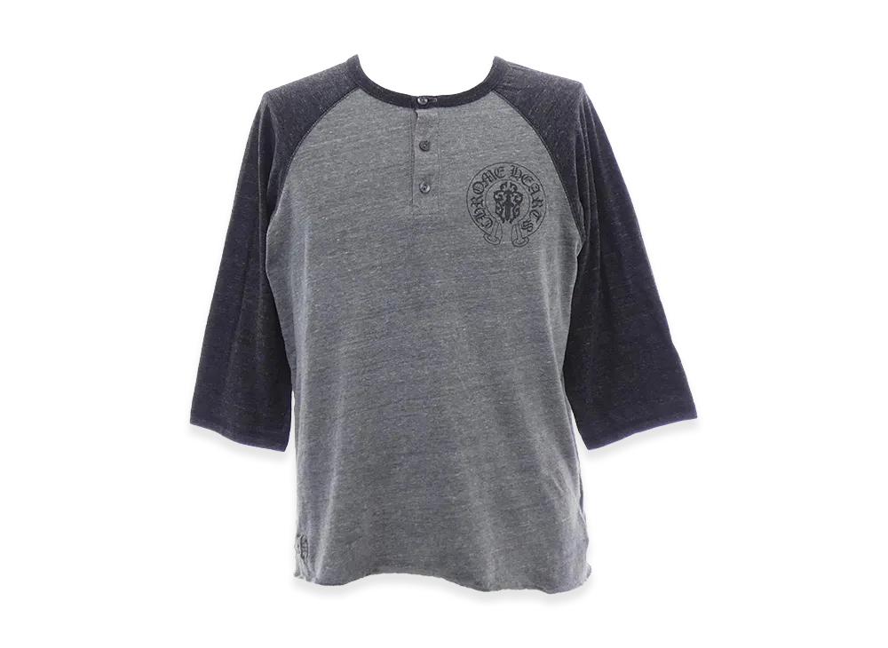 Chrome Hearts American Flag Henley Neck Raglan Sleeve T-Shirt "Dark Grey"