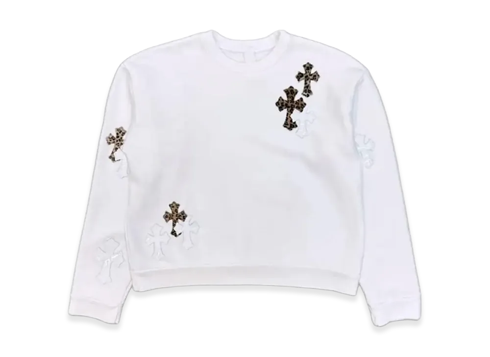 Chrome Hearts Leopard Cross Patch Sweatshirt "White"