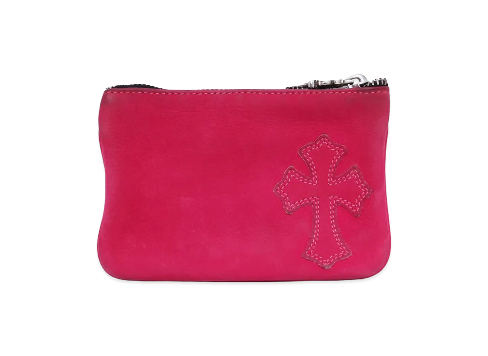 クロムハーツ ジッパーチェンジパース クロスパッチ ヌバック ダガージップ "ピンク"