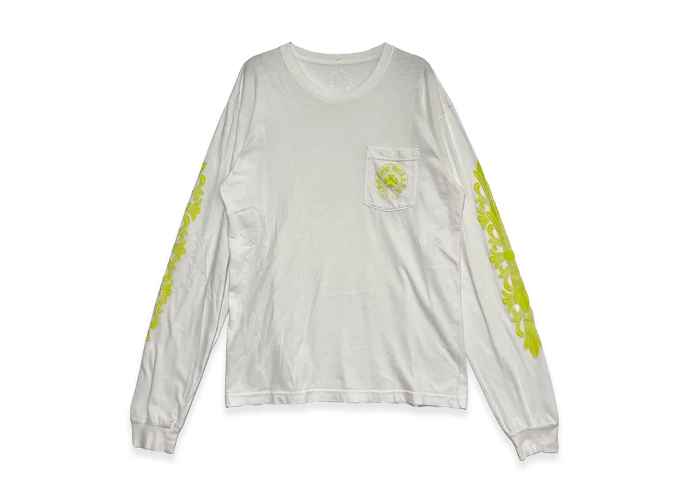 クロムハーツ ネオン バック プリント ロングスリーブ Tシャツ "ホワイト"