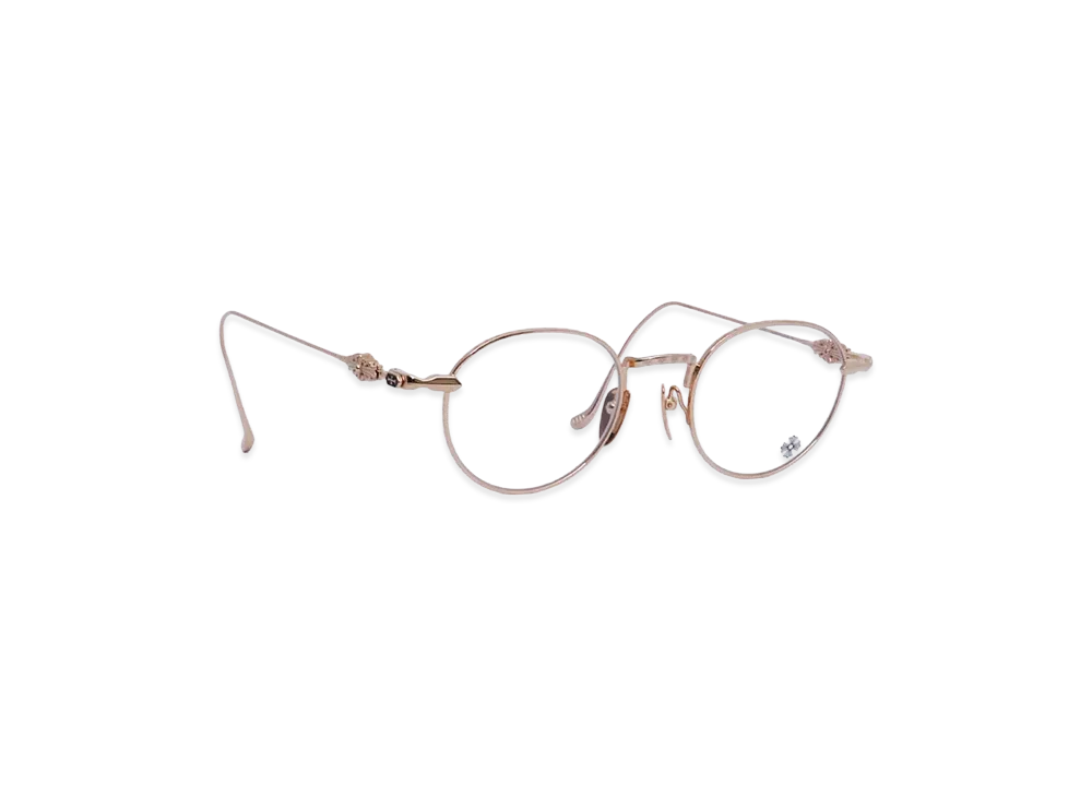Chrome Hearts 48 21-148 Vagidictorian III Floral Temple Eyewear "Gold"