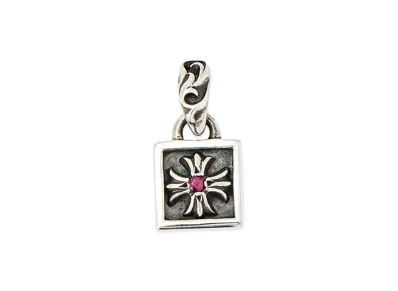 Chrome Hearts Framed CH Plus 1 Ruby Pendant "Silver/Red"