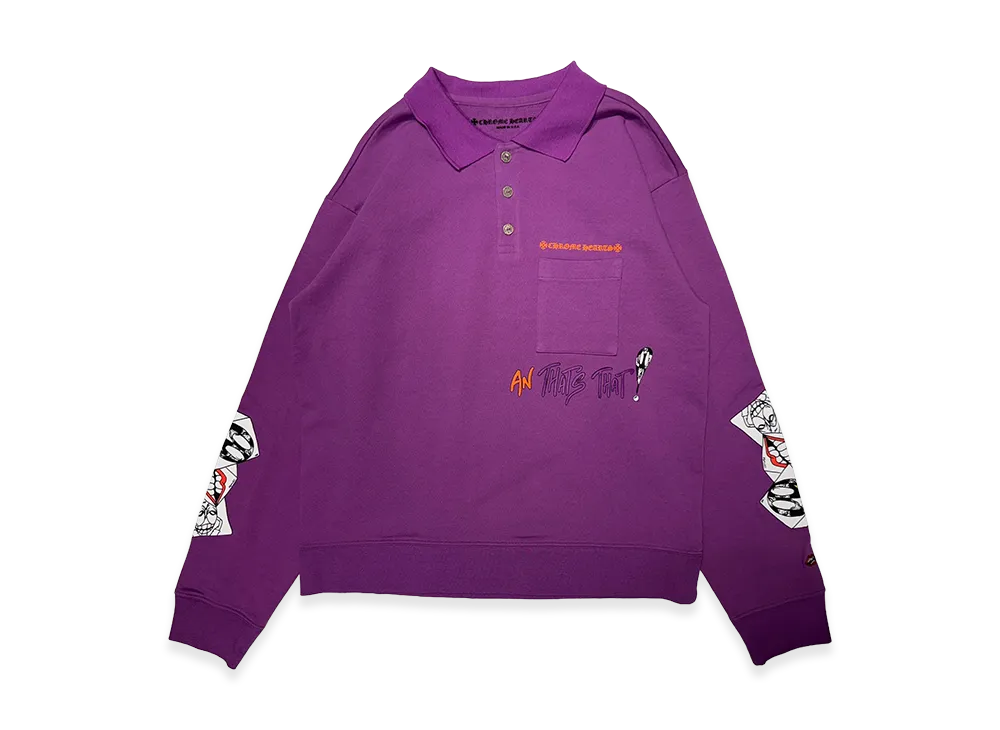 Chrome Hearts Matty Boy "I Want More Not Less" L/S Polo Shirt "Purple"