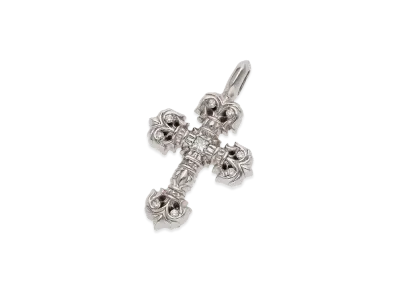 Chrome Hearts Tiny Filigree Pave Diamond Necklace Top "White Gold"