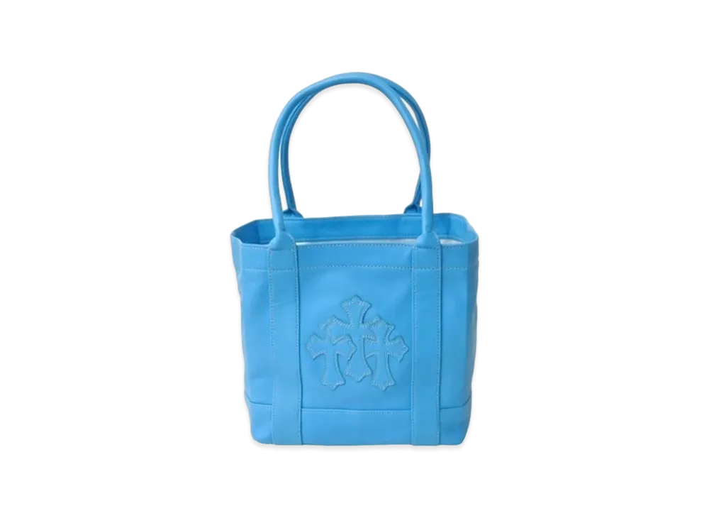 クロムハーツ セメタリークロス レザーハンドバッグ "ブルー"