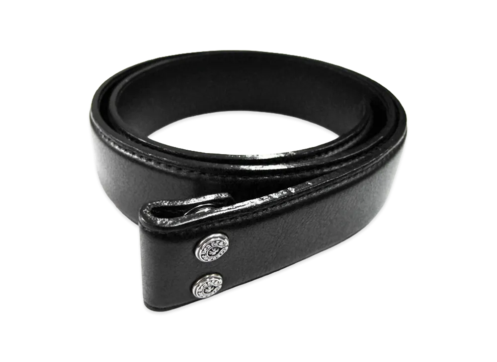 Chrome Hearts Plain Leather 1.5 Belt Horseshoe Rivet "Black"