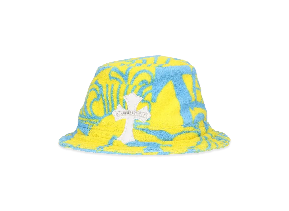 Chrome Hearts Cross Patch All-Over Pile Bucket Hat "Yellow/Light Blue"