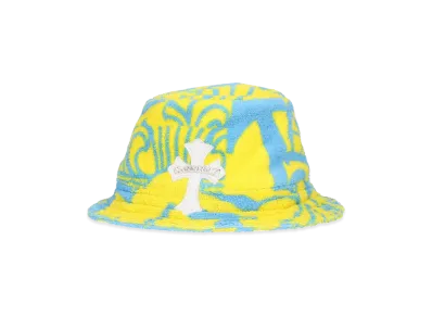 Chrome Hearts Cross Patch All-Over Pile Bucket Hat "Yellow/Light Blue"
