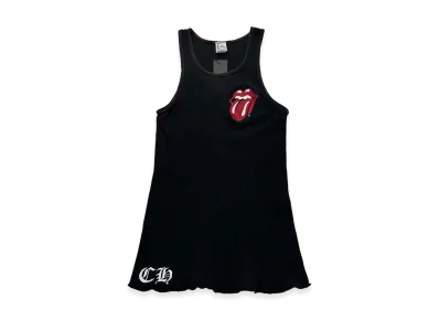 Chrome Hearts x The Rolling Stones Lip and Tongue Horseshoe Lib Tank Top "Black"