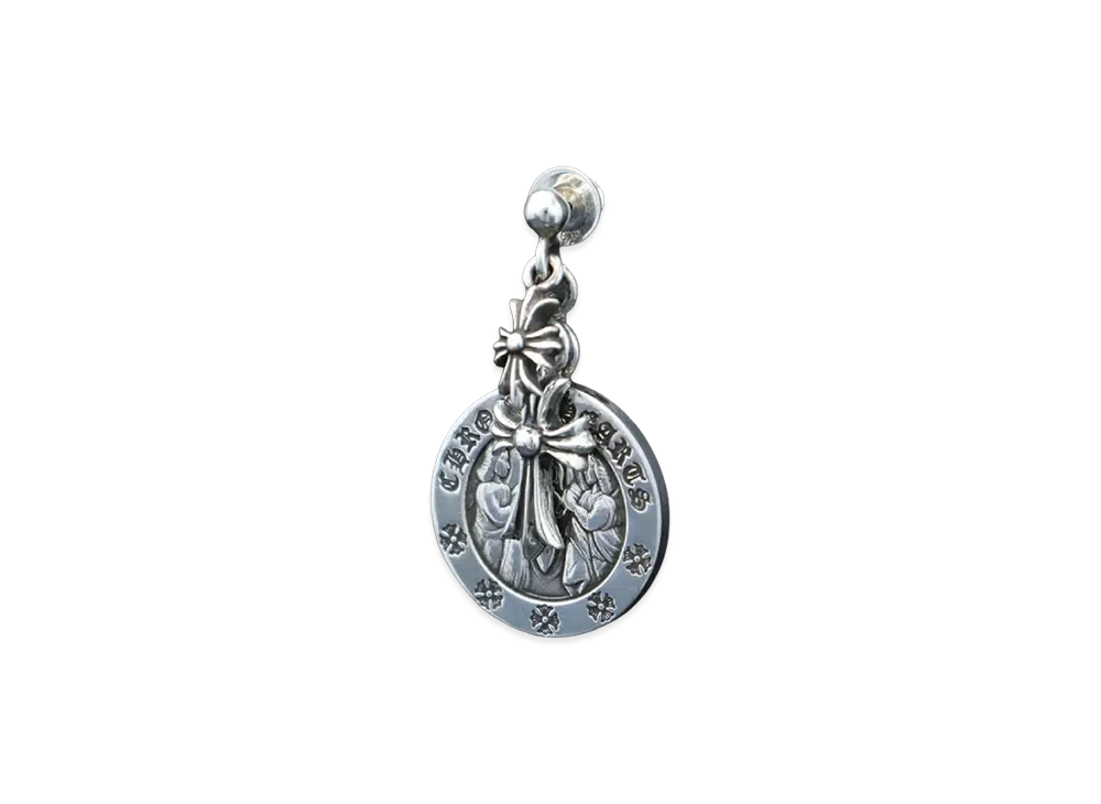 クロムハーツ エンジェルメダル ドロップピアス "シルバー"