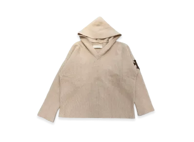 Chrome Hearts Leopard Cross Patch Knit Pullover Hoodie "White"