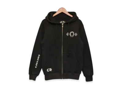 Chrome Hearts Horseshoe Thermal Lined Zip Up Hoodie "Black"