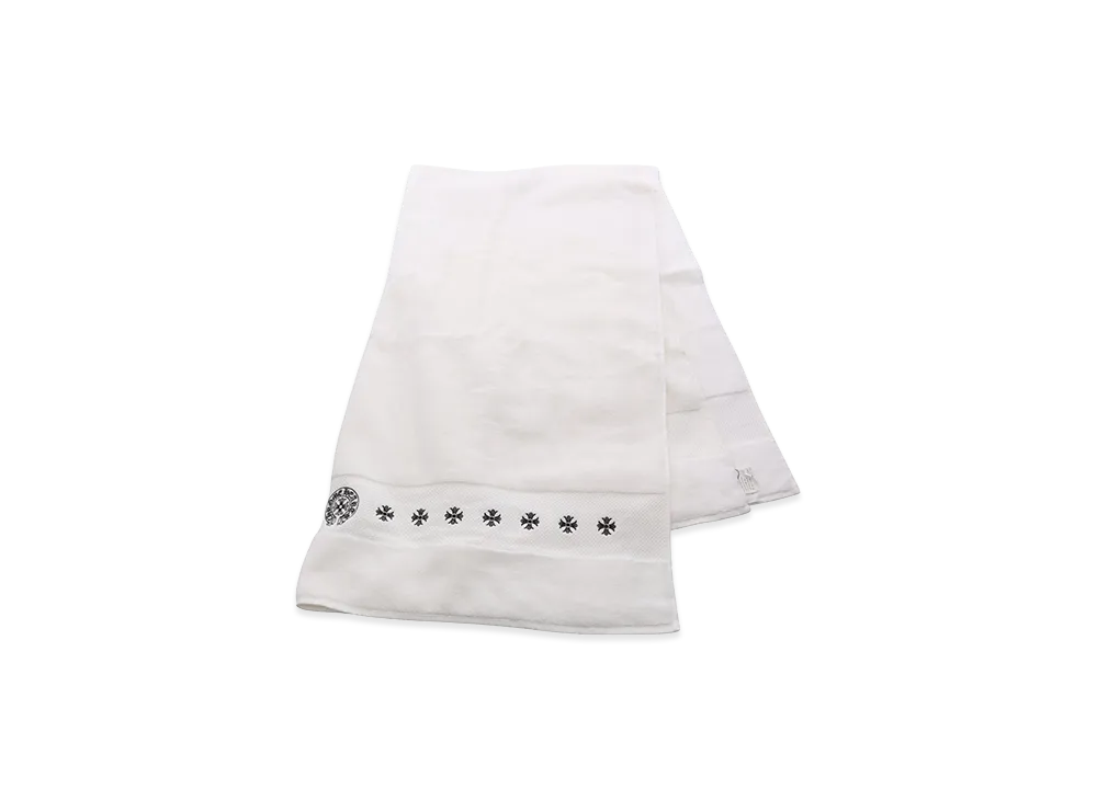 クロムハーツ ホースシュー ＆ CHクロス 刺繍 バスタオル "ホワイト"