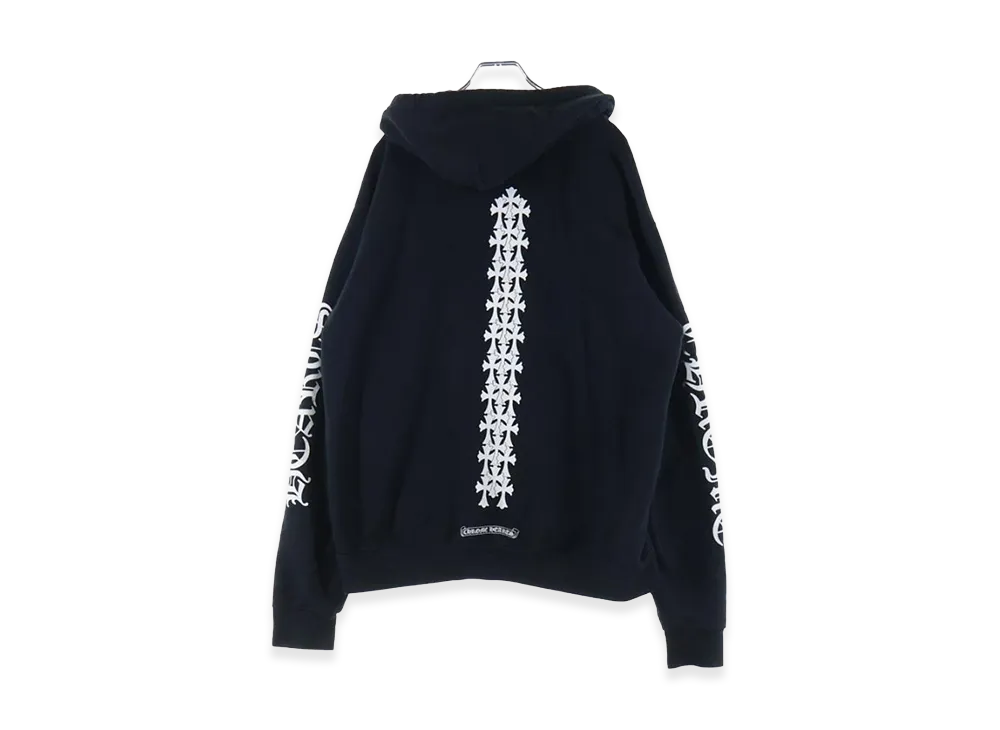 Chrome Hearts Tire Track Back Print Cemetery Cross Pullover Hoodie "Black"