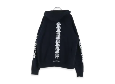 Chrome Hearts Tire Track Back Print Cemetery Cross Pullover Hoodie "Black"