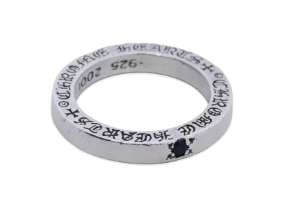 Chrome Hearts 3mm Spacer Ring Plain with Blue Sapphire "Silver"