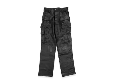 Chrome Hearts Cemetery Cross & Fleurknee Leather Pants "Black"