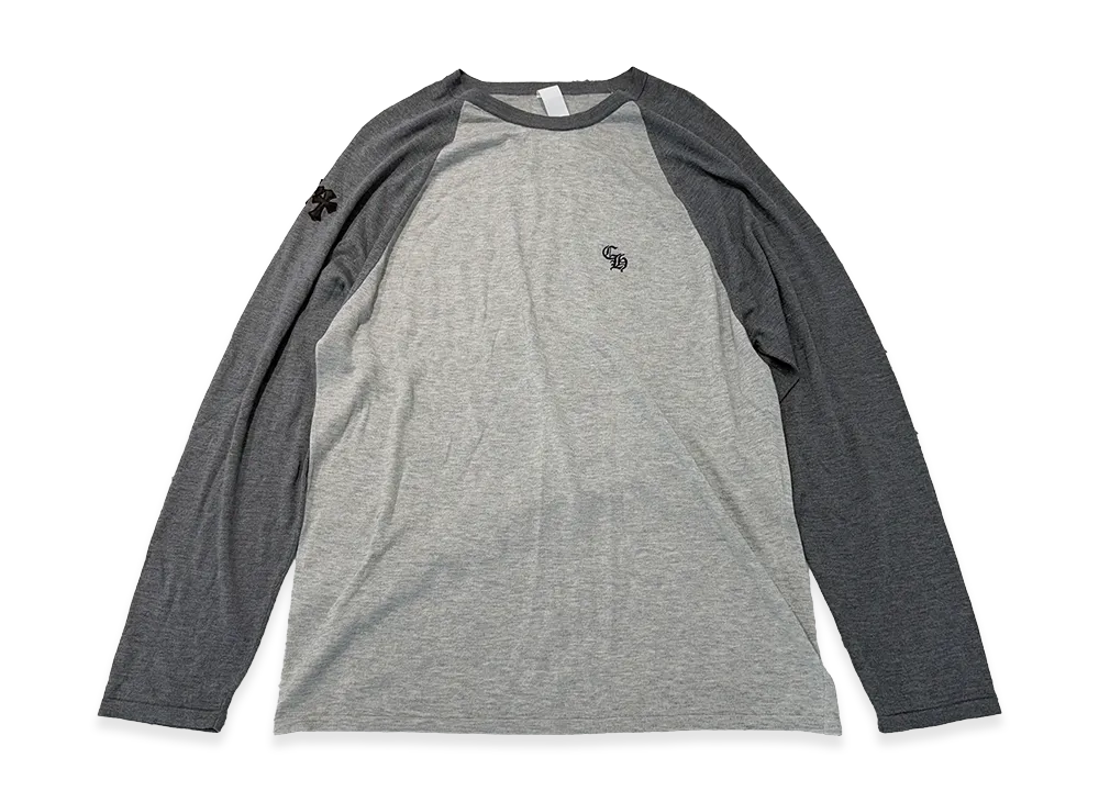 Chrome Hearts 3 Cross Patch CH Logo Embroidery Raglan L/S T-Shirt "Grey"
