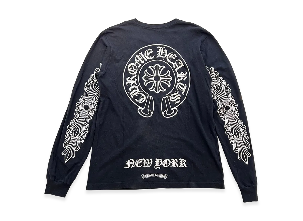 クロムハーツ ニューヨーク限定 ホースシュー ロングスリーブ Tシャツ "ブラック"