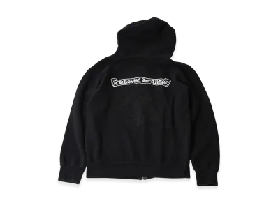 Chrome Hearts Cemetery Scroll Label Zip Up Hoodie "Black"